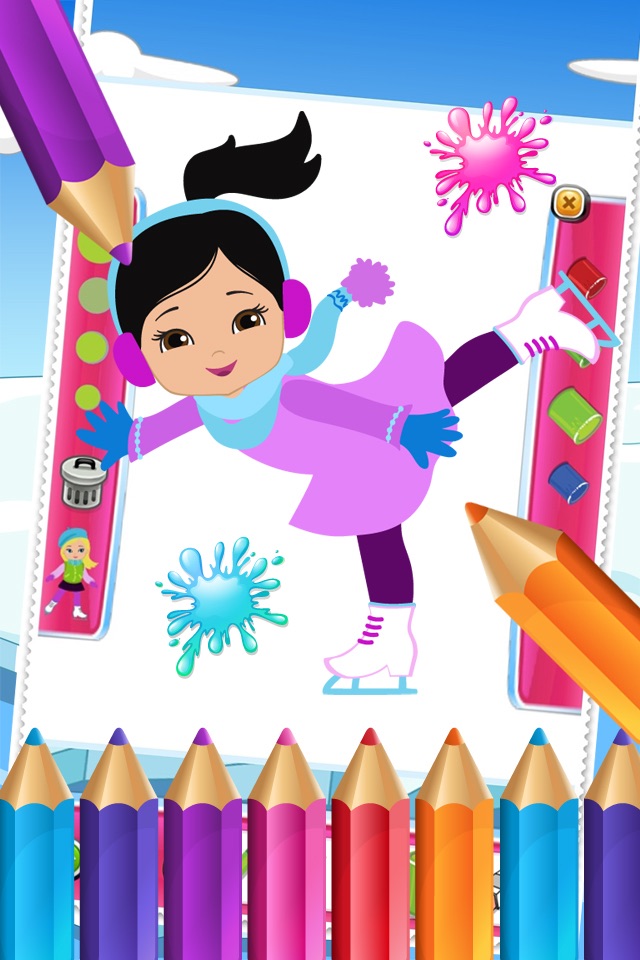 Little Girls Colorbook Drawing to Paint Coloring Game for Kids screenshot 2