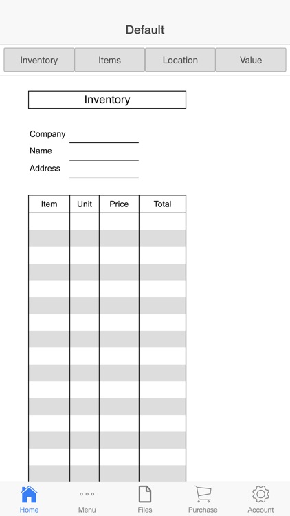 Inventory Lists