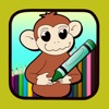 Kids paint game learn curious george version