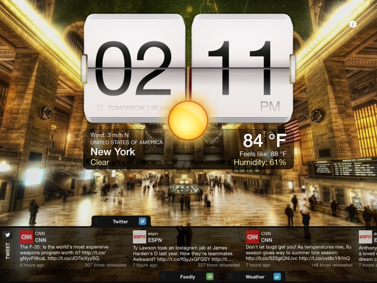 Night Stand for iPad - Social Reader, Weather & Alarm Clock screenshot-3