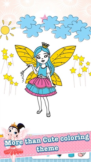 童話公主繪圖著色書 - 孩子們可愛的漫畫人物藝術思想頁(圖4)-速報App