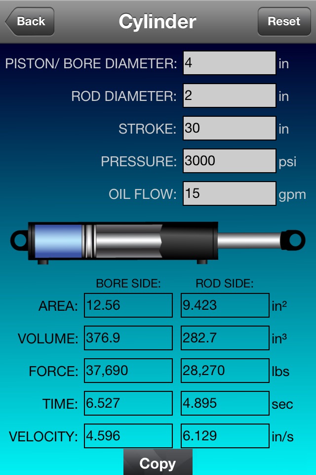 Free Hydraulic Cylinder Calculator screenshot 3