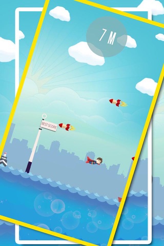 Flying over the rockets - for Superman edition : Trying to reach the farther place screenshot 3