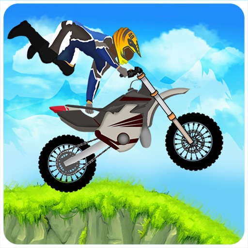 Crazy Bike Stunts: Hill Climbing- Wheely Skills and front flips on display in this free game icon
