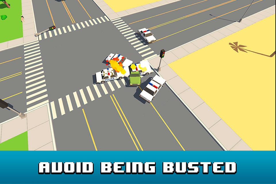 Smashy Car Race 3D: Pixel Cop Chase screenshot 4