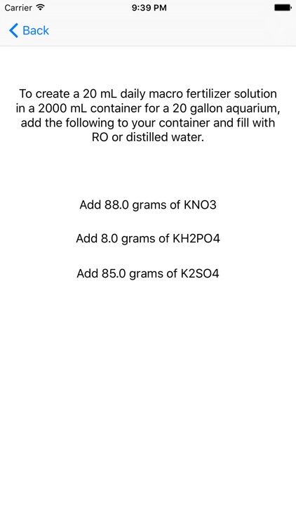 FertCalc - Aquarium Fertilizer Solution Calculator Macro Solutions in PPM