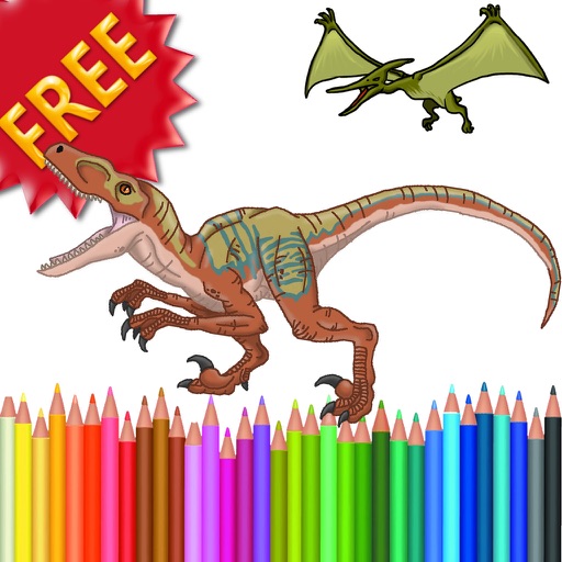 Coloring Book Dinosaurs Free Icon