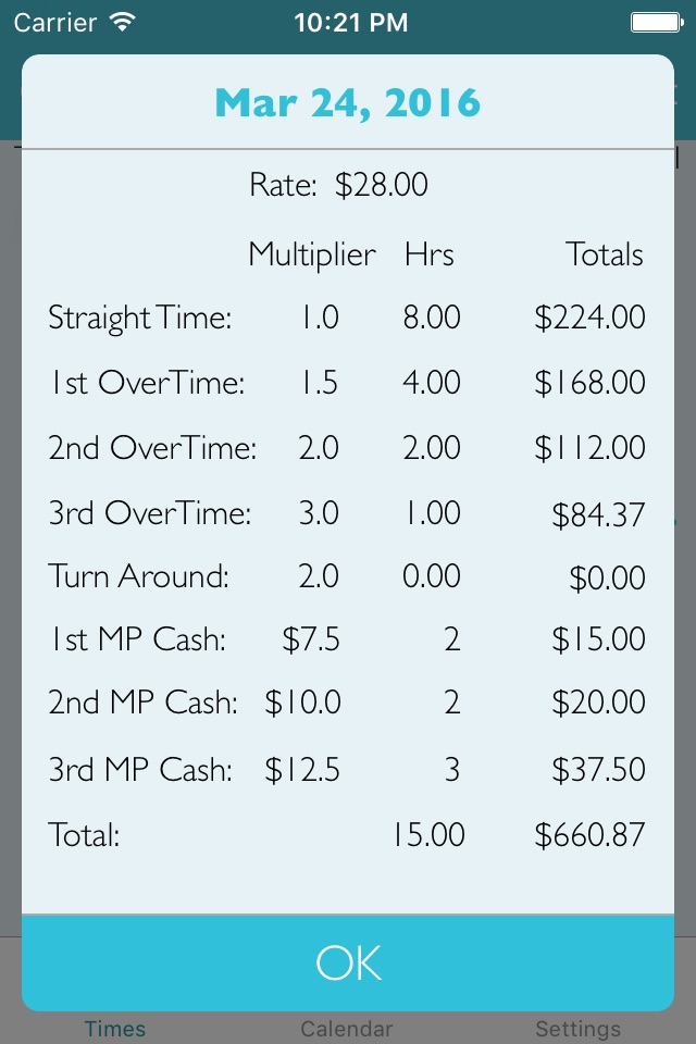 FilmBiz Rate - Pay Stub Calculator for Film Crews screenshot 2