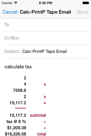 Printing Tape Calculator for iPad and iPhone screenshot 4