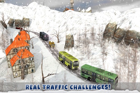 Winter City Off-road Hill Bus Driving Simulator 3D screenshot 4