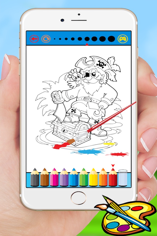 Pirate Coloring Book - Sea Drawing for Kids Free Games screenshot 2