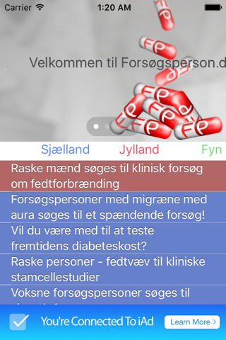 Forsøgsperson.dk screenshot 2