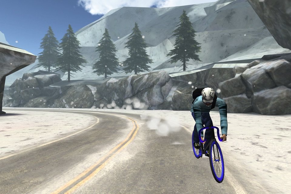 3D Winter Road Bike Racing - eXtreme Snow Mountain Downhill Race Simulator Game FREE screenshot 3