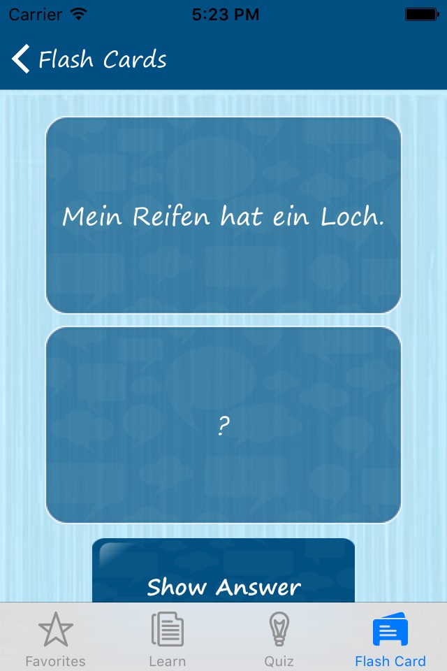 Learn German Quickly - Phrases, Quiz, Flash Cards screenshot 3