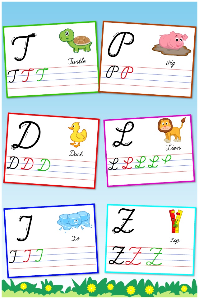 Cursive Writing Capital letters Free : Kids learn to write uppercase alphabets and shapes screenshot 4