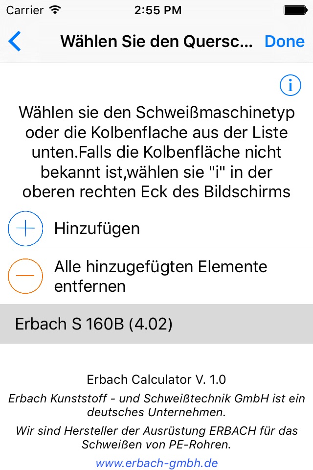 Erbach® Fusion Calculator screenshot 2