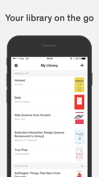 Read - Epub Reader - Import books from Dropbox and sync highlights to Evernote