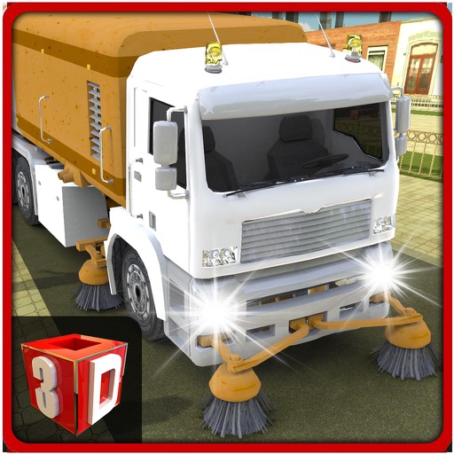 3D Road Cleaner Truck - Road cleaning sweeper truck simulator & simulation game icon