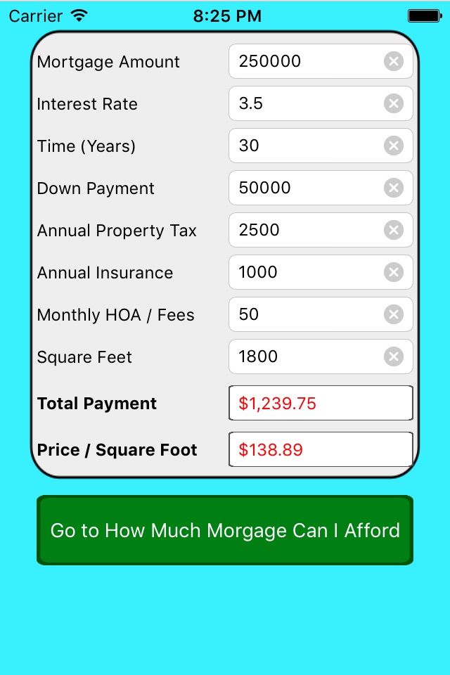 Mortgage Calculator with Affordability and Value screenshot 2