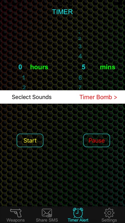 Weapon & Gun Sound Effects Button - Share Explosion Sounds via SMS & Timer Alert Plus