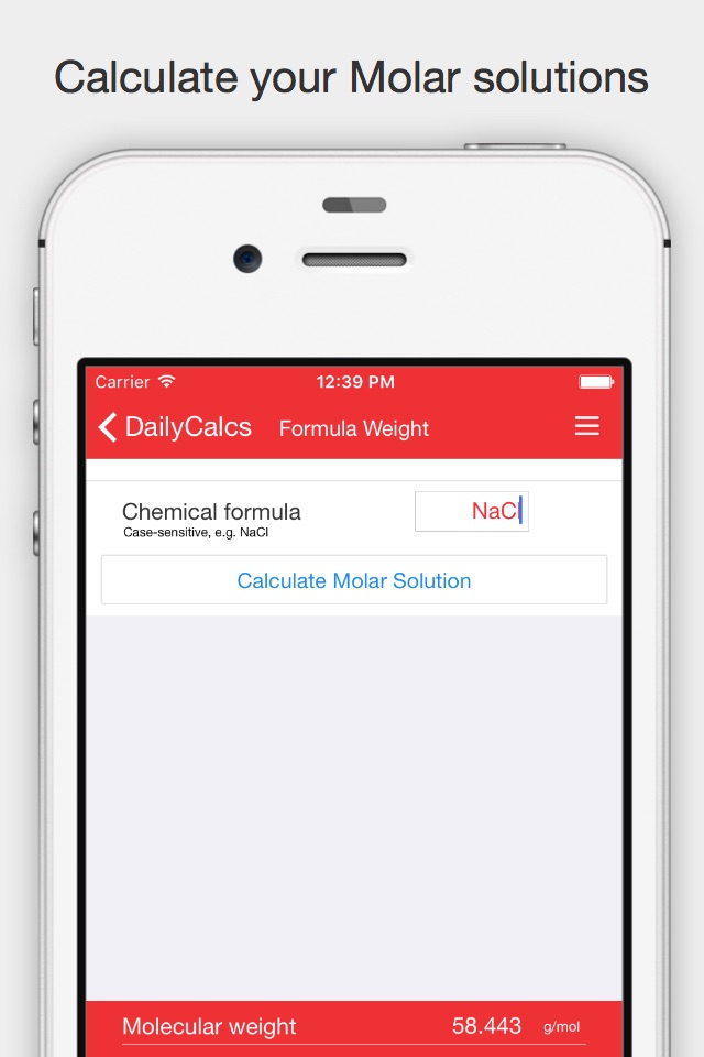 DailyCalcs - Science calculator to simplify everyday tasks in the lab screenshot 3