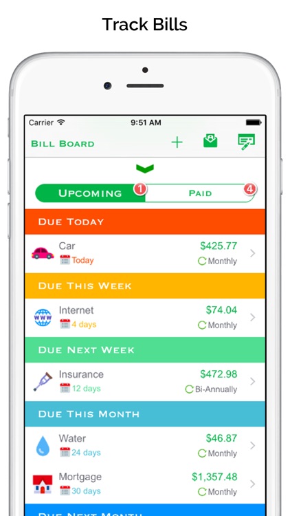 Bill Board - bill reminder & income tracker
