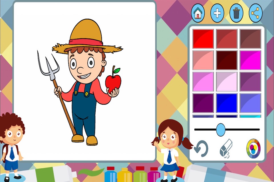 Fire and police paint - coloring book professions screenshot 2