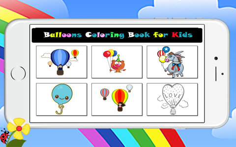 Hot Air Balloons Coloring Book for Kids screenshot 2