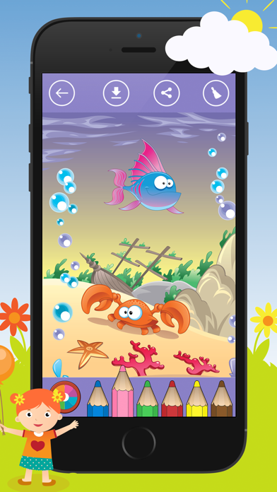How to cancel & delete Underwater & sea animal Coloring Book for Kids from iphone & ipad 1