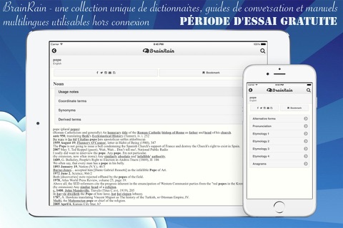 BrainRain multilingual dictionaries & thesaurus Offline screenshot 2