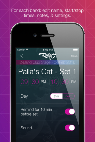 RockIt! - Live Event Schedule & Time Management screenshot 3
