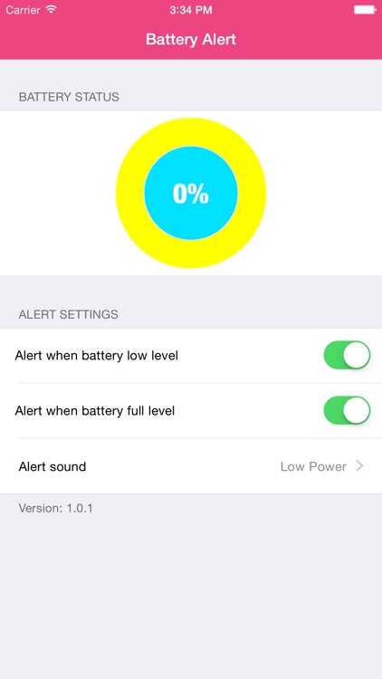 Battery Alert: Alert when battery low or full level