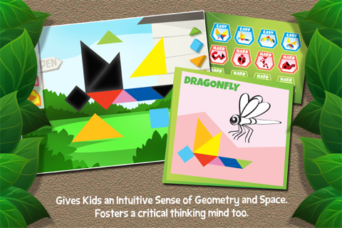 Kids Learning Puzzles: Garden Animals, K12 Tangram screenshot 2