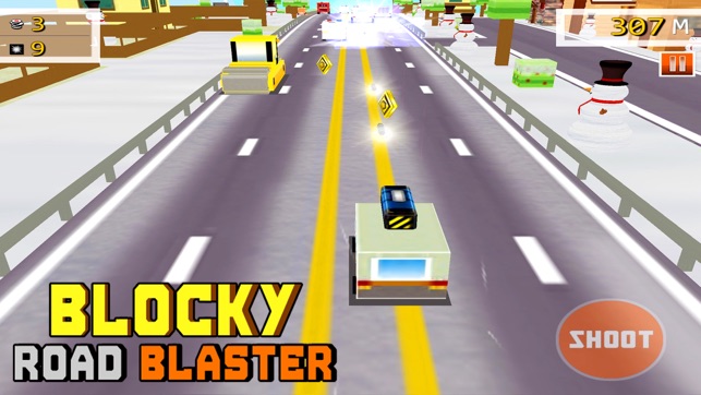 Blocky Road Blaster - 3D ( Fun Race & Sh