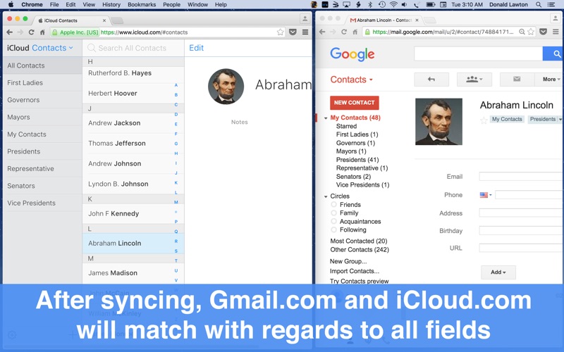 review of contacts sync for google gmail