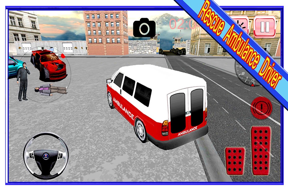 Rescue Ambulance Driver 3d simulator - On duty Paramedic Emergency Parking, City Driving Reckless Racing Adventure screenshot 2