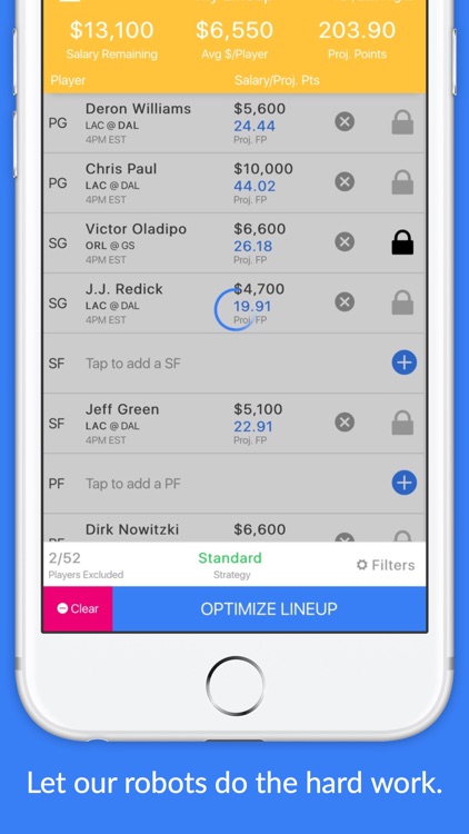 OPTIMUS Daily Fantasy Lineup Optimizer