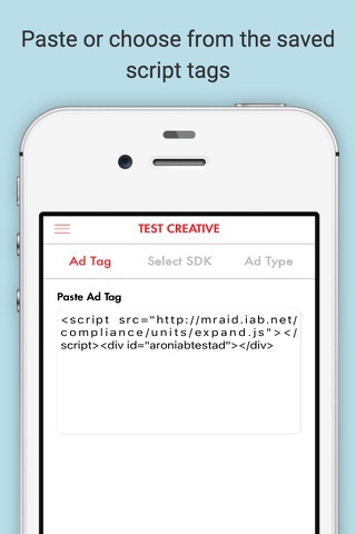 MRAID Ads SDK Tester - náhled