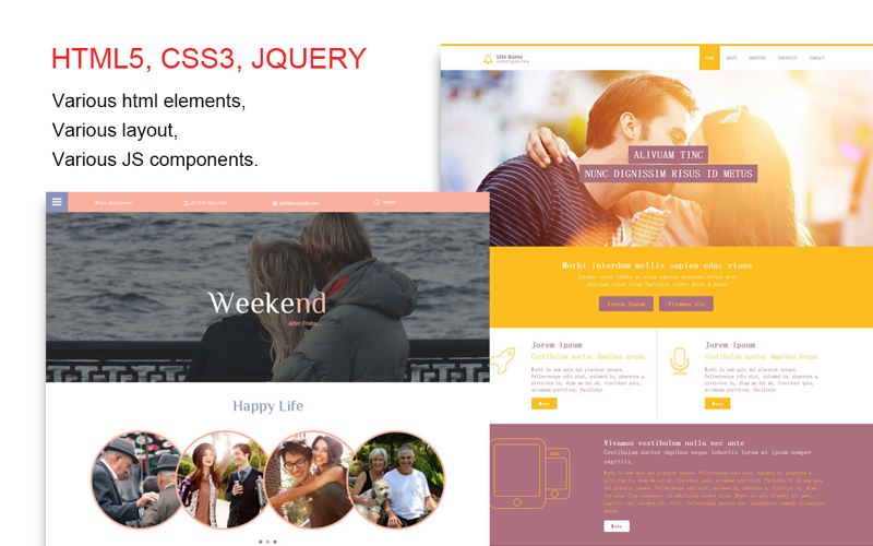 Website Template (Blog & Family) With Html Files Pack9 Business