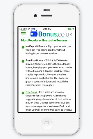 Bonus UK the Best Free & Real Money UK TOP Casinos screenshot 3