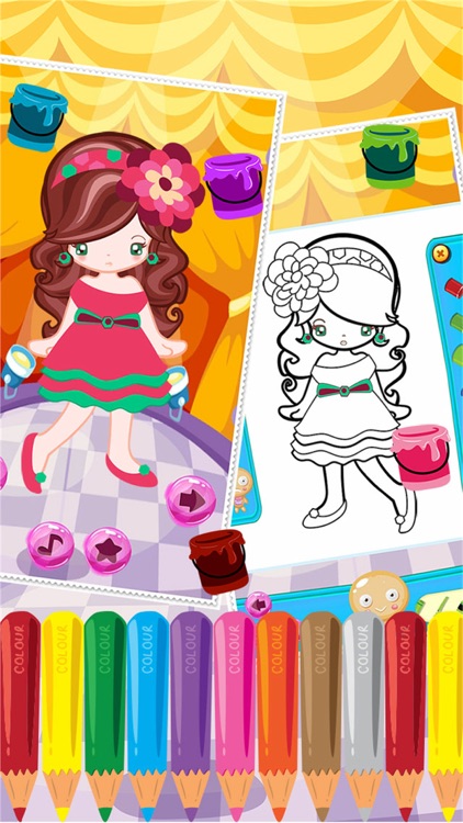 Little Girl Fashion Coloring World Drawing Educational Kids Game screenshot-3