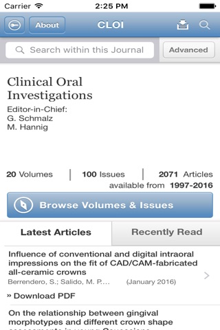 Clinical Oral Investigations screenshot 3