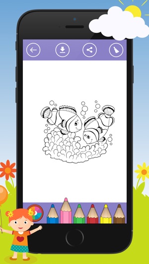 Underwater & sea animal Coloring Book for Kids: 着色书 儿童的水下生活：(圖3)-速報App