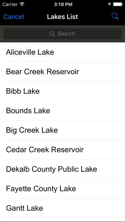 Alabama: Fishing Lakes