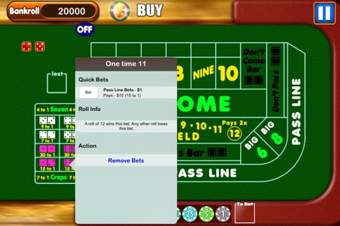 Place Your Bets In Craps Casino Game screenshot 3