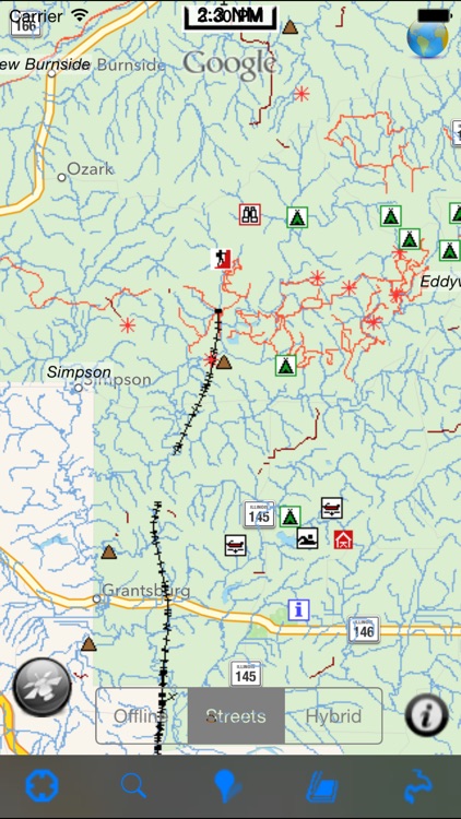 Shawnee National Forest gps and outdoor map with Guide