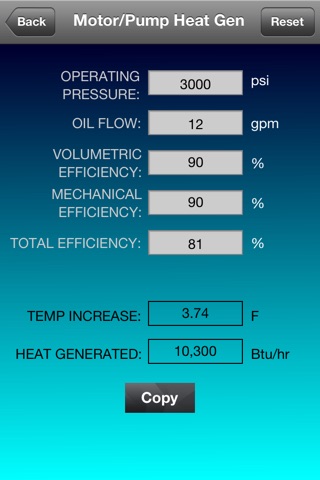 Hydraulic Heat Calculator screenshot 3