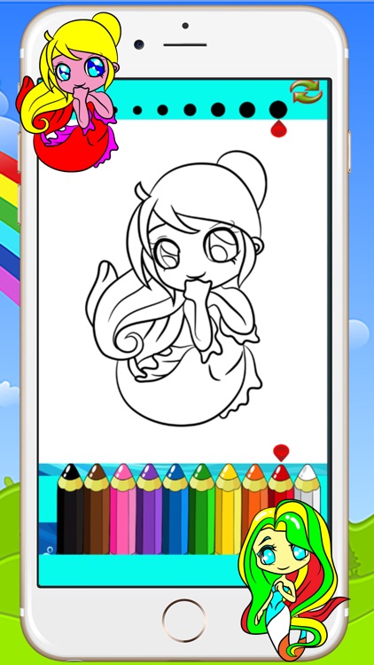 Princess Series Coloring Books For Kids - Drawing Painting Little Mermaid Games screenshot-3