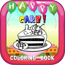 Happy Cake Coloring Book : Free For Toddler And Kids!