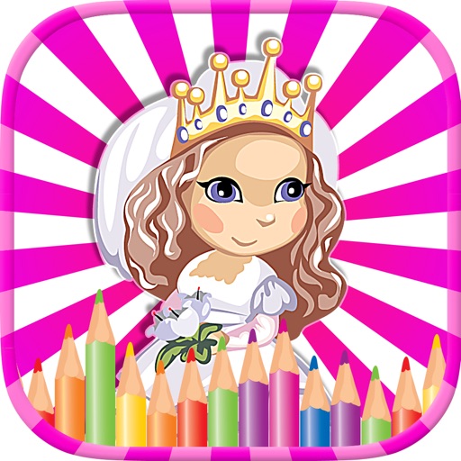 Little Princess Coloring Book - Finger Painting Game for Kids Icon